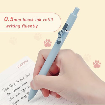 Cat Pens 4 Pcs 0.5mm Cute Kawaii Black Ink Pens Fine Point Smooth Writing Pen (4 Count)