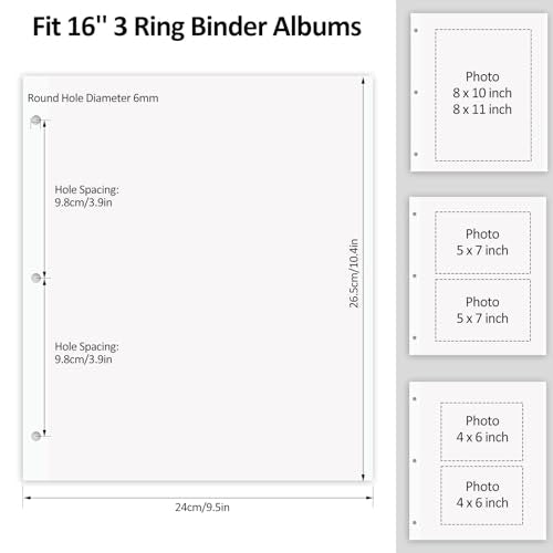 Photo Album Refill Pages for 3 Ring