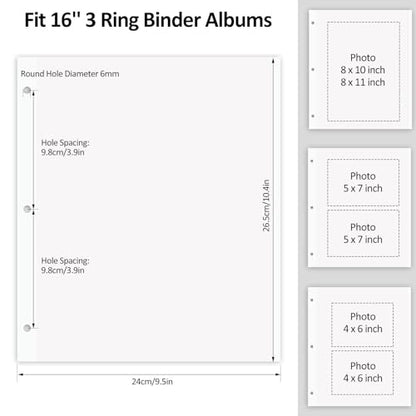 Photo Album Refill Pages for 3 Ring