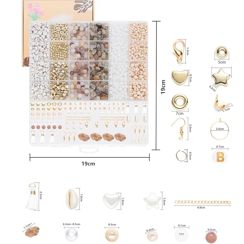 Jewelry Making Supplies Kit Natural Stone Beads for Irregular Natural Stone with for DIY Craft Bracelet Necklace Earrings for Adults