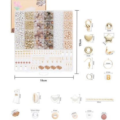 Jewelry Making Supplies Kit Natural Stone Beads for Irregular Natural Stone with for DIY Craft Bracelet Necklace Earrings for Adults
