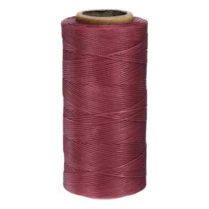 150D 0.8mm Flat Waxed Thread 284 Yards Polyester Leather Sewing Waxed String Hand Stitching Waxed Cord for Leather Stitching Sewing Bookbinding DIY Craft Dark Red