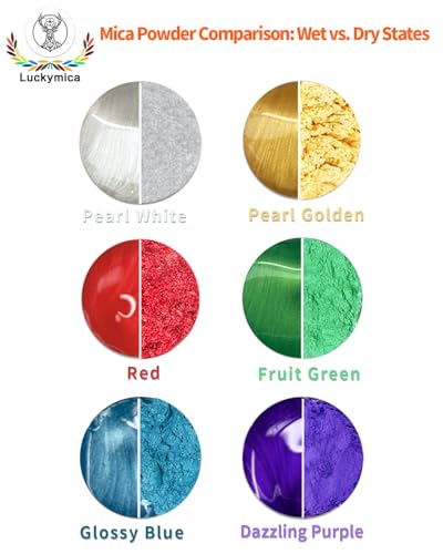 Mica Powder 6 Colors Pearlescent Pigment Powder for Epoxy Resin