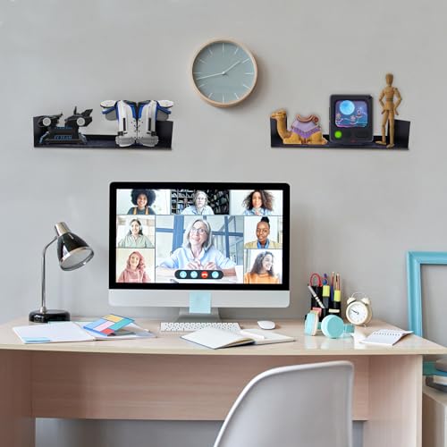 U Shape Floating Shelves Wall Mount Metal Bookshelf CD DVD Storage Display Shelves