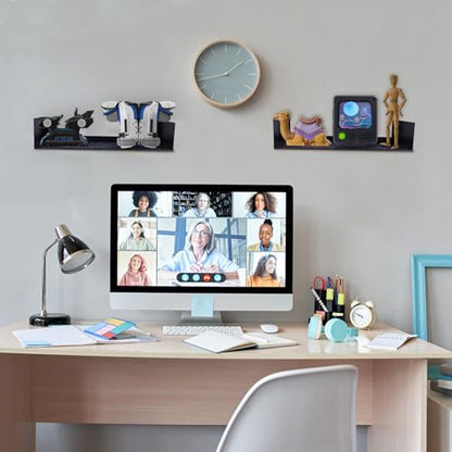 U Shape Floating Shelves Wall Mount Metal Bookshelf CD DVD Storage Display Shelves