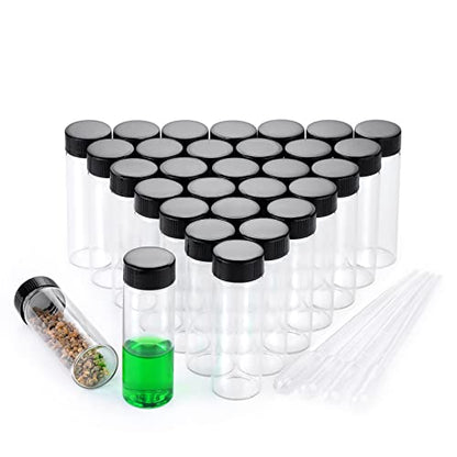 30ml Clear Small Glass Vials 30pcs with Screw Caps (30 Count)