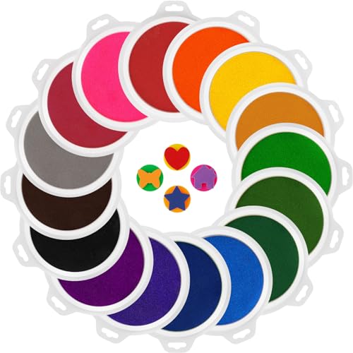 16 Colors Washable Stamp Pads & Ink Pads for Kids