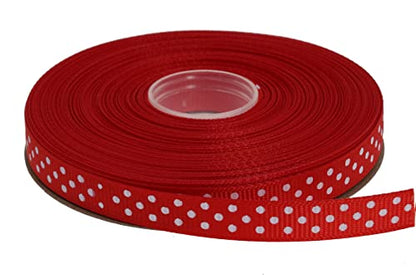 Polka Dot Grosgrain Ribbon 25 Yard Each Roll 100% Polyester (75 Foot)