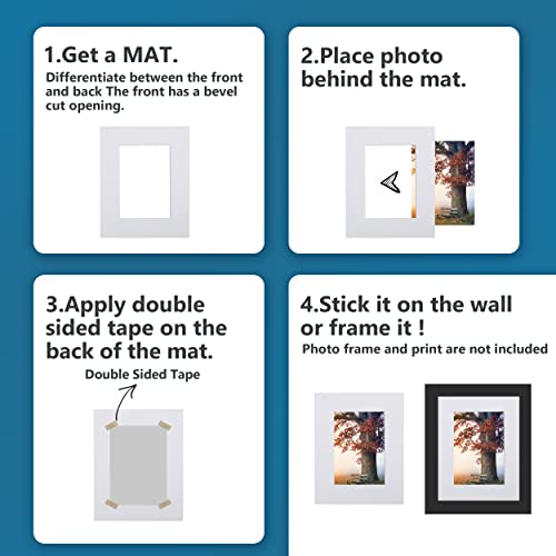10 Pack Pre Cut 11x14 White Picture Mats for 8x10 Photos