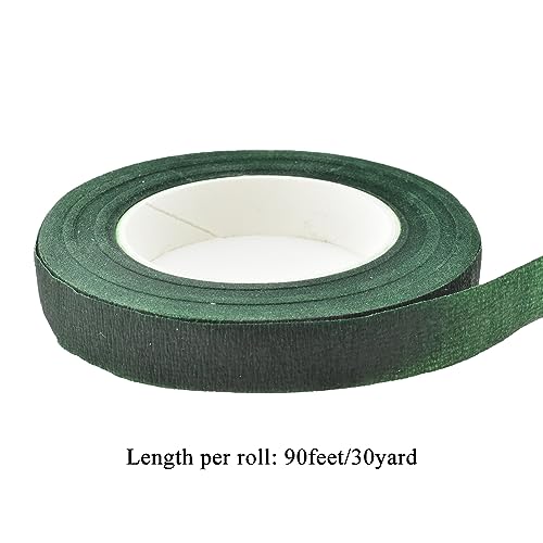 Dark Green 3Rolls 0.5Inch Wide Floral Tape