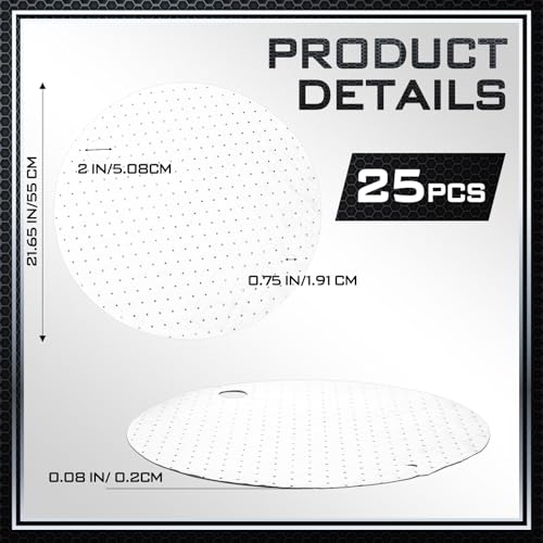 25 Pcs Drum Top Oil Absorbent Pads for 55 Gallon Drums Barrel Absorbent Pads Mat 22" Diameter Lid Oil Mat with Bungs 0.75" and 2" Diameter (25 Count)