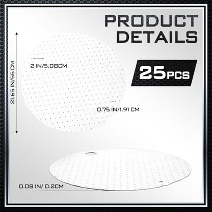 25 Pcs Drum Top Oil Absorbent Pads for 55 Gallon Drums Barrel Absorbent Pads Mat 22" Diameter Lid Oil Mat with Bungs 0.75" and 2" Diameter (25 Count)
