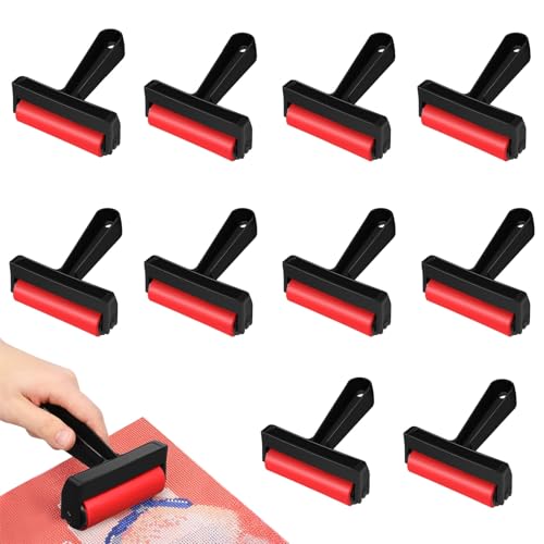 10 Pcs Red Roller Mini Tools Hand Tools Tools Printmaking Brayer Hard Rubber Applicator DIY Craft Brush Manual Rubber Roller Small Brayer Painting Roller Ryle Plastic Ink