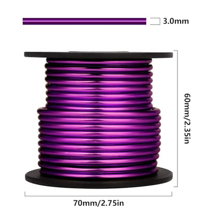 32.8FT 8 Gauge Bendable Purple Aluminum Craft Wire for Jewelry Making Craft (32.8 Foot)