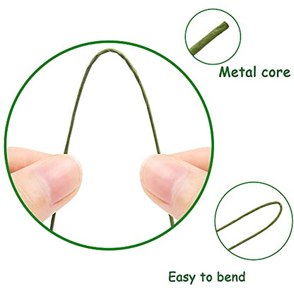22 Gauge Dark Green Floral Wire Stem for Flower Arrangement Craft Supply