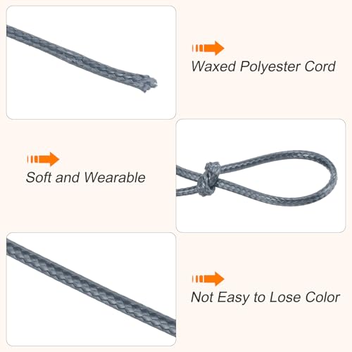 Waxed Cord 2.5mm Waxed Polyester Cord 87 Yard Wax String for Bracelet Making