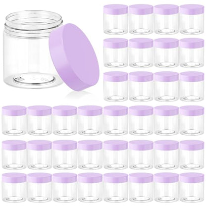 36 Pack 4 OZ Plastic Jars Clear Cosmetic Container with Lids (36 Count)