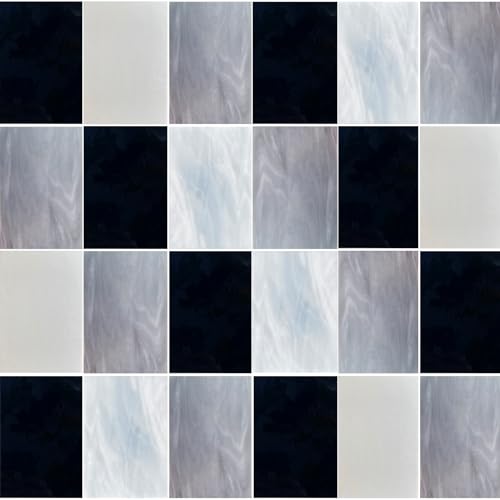 24 Sheets Stained Glass Sheet Black White Gray Collection (24 Count)
