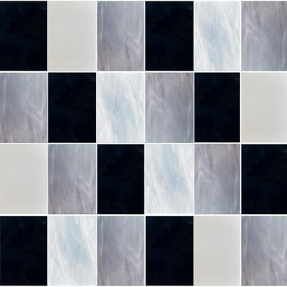 24 Sheets Stained Glass Sheet Black White Gray Collection (24 Count)