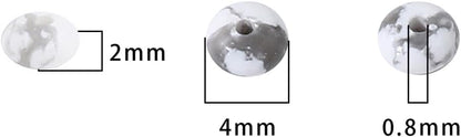 Natural White Howlite Disk Stone Beads 4x2mm 160pcs Rondelle Loose Semi Gemstone Beads for Jewelry Making Design