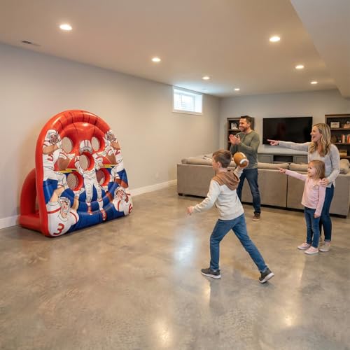6FT Inflatable Football Target Toss Game for Events & Parties