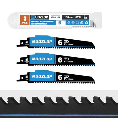 3Pack 6inch 6TPI High Reciprocating Saw Blades