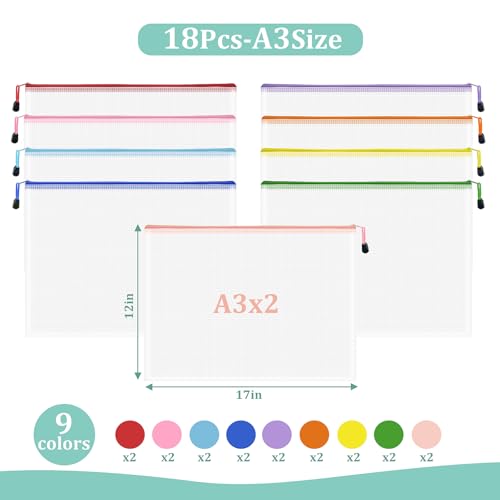 18pcs Mesh Zipper Pouch Board Games Storage Bags (18 Count)