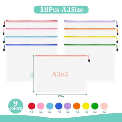 18pcs Mesh Zipper Pouch Board Games Storage Bags (18 Count)