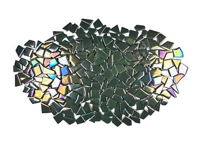 Irregular Glass Mosaic Tiles Bulk 500g Glossy and Iridescent Mosaic Glass Tiles for DIY Projects and Arts and Crafts Solid Colors and Mixes (263 Count)
