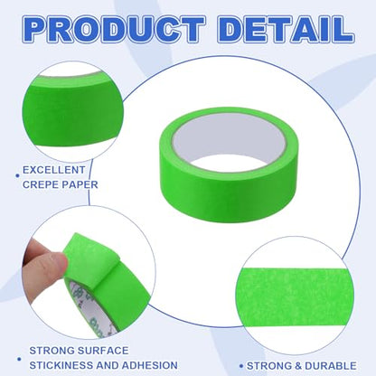 Masking Tape 1.4 Inch x 21 Yard Painter's Tape Green Paint Tapes for DIY Crafts Arts Drawing Decoration Labeling Car Painting Artist Teachers