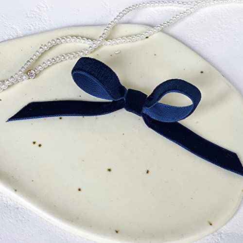 Vintage Navy Blue Velvet Ribbon (75 Foot)
