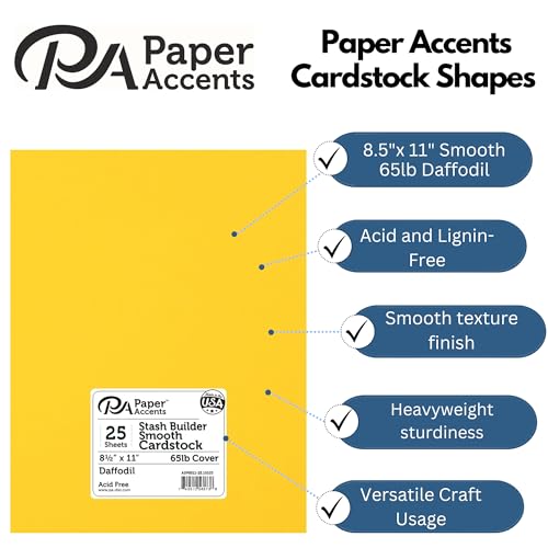 Stash Builder Cardstock 8.5" x 11" Daffodil