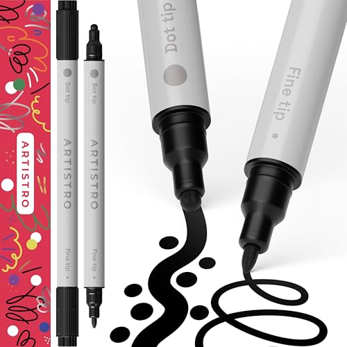 Black Dual Tip Acrylic Paint Pens (2 Count)