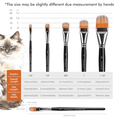 5 PC Grainer Brush Set for Wood Grain