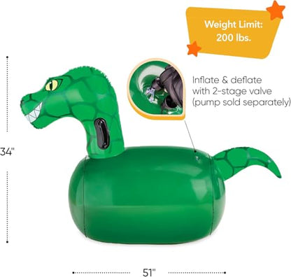 Hop N Go Inflatable Dino Riding Bouncy Hopping Toys for Kids Ages 5+ (2 Count)
