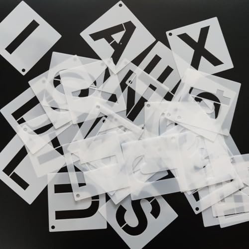 6 in Alphabet Number Stencils for Painting