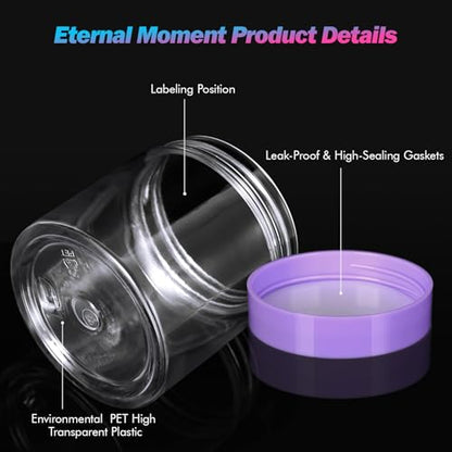 36 Pack 4 OZ Plastic Jars Clear Cosmetic Container with Lids (36 Count)