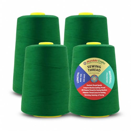 20S 2 Forest Green Polyester 4 Pack of Serger Threads Cones