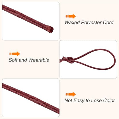 Waxed Cord 0.8mm Waxed Polyester Cord 175 Yard Wax String for Bracelet Making