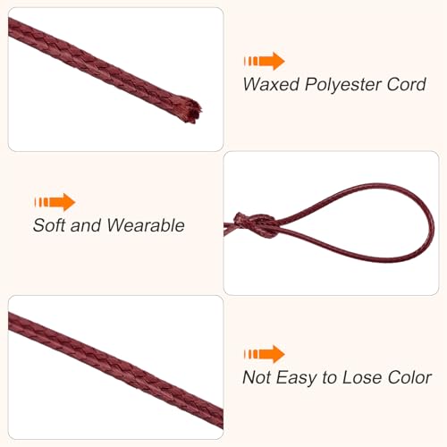 Waxed Cord 1.5mm Waxed Polyester Cord 175 Yard Wax String for Bracelet Making