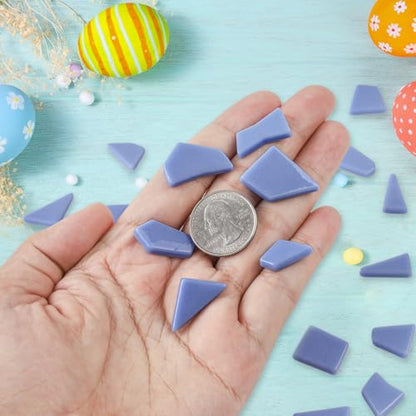 Blue Glass Mosaic Tiles for Crafts Bulk (7.05 Ounce)