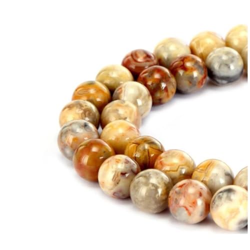 70pcs Adabele Natural Crazy Lace Agate Gemstone 10mm Round Beads (68 Count)