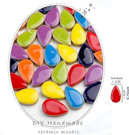 1.1lb Raindrops Ceramics Mosaic Tiles for DIY Crafts Home Decoration (150 Count)