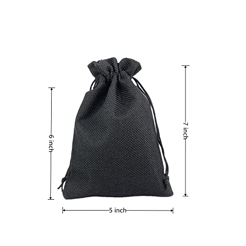 Pack of 25 Burlap Gift Bags with Drawstring Linen Jewelry Pouches Wedding Hessian Jute Bags for Birthday and Treat Pouches Party Wedding Favors Gift