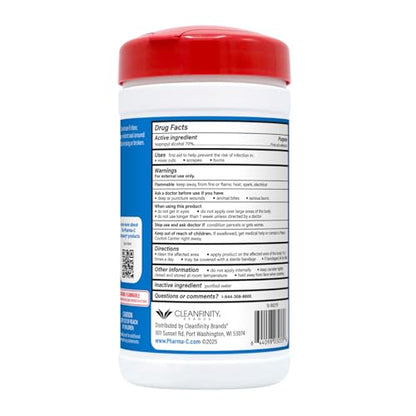 70% Isopropyl Alcohol Wipes [6 pack] (240 Count)