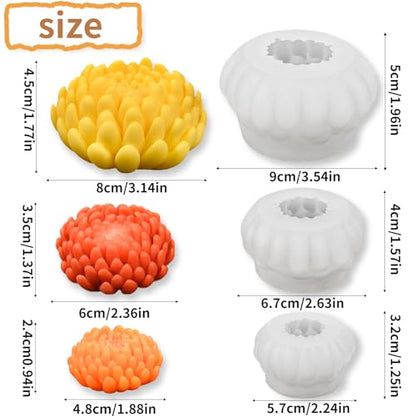Flower Candle Molds (3 Count)