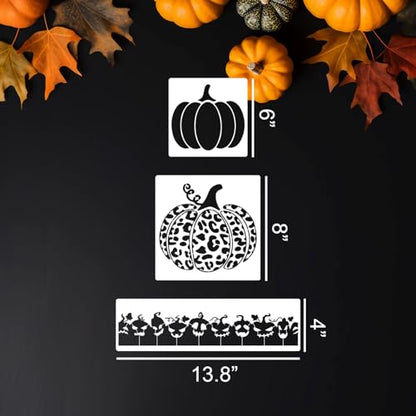 Halloween Stencils Pumpkin Face Stencils Pumpkin Stencil for Painting on Wood Door Mats Fabrics Crafts Decor (13 Count)