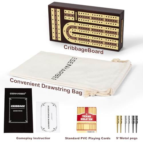 Foldable Wooden Cribbage Board Set