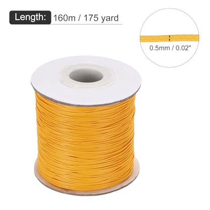 Waxed Cord 0.5mm Waxed Polyester Cord 175 Yard Wax String for Bracelet Making