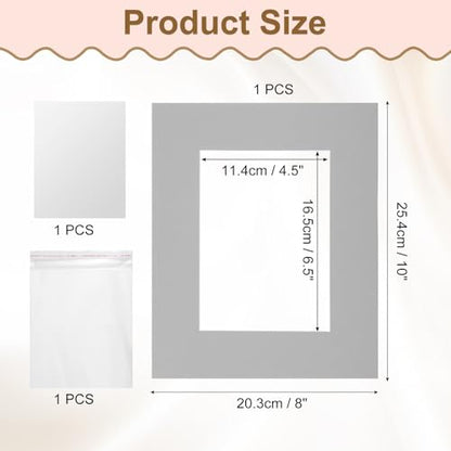 Picture Mats 8 x 10 Mat Board Center for 5 x 7 Pictures Acid Free White Core Bevel Cut Frame Mattes with Backing for Display Art Measuring